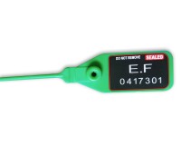Scellés de Sécurité plastique SEALTEC - 100 ex - Norme 10/2011 EU  - Vert - 385 mm