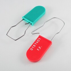 Scellés de Sécurité à Crochet Métallique -  Polypropylène et Acier Zingué - Platine 40x20 mm - Par 100