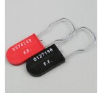 Scellé sécurité crochet - PP & acier - 40x20 mm - 100 ex  - Rouge