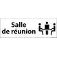 Panneau d'information - Salle de réunion - 210x75 mm - PVC  - Blanc - Vinyle Souple Autocollant