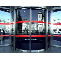 Signalisation vitrophanie - Bandes surfaces vitrées - 10m x 50mm  - Rouge