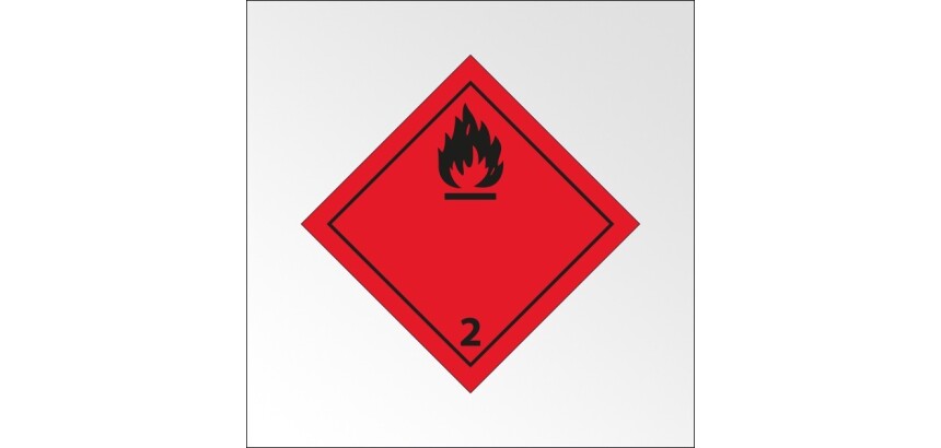 Plaque ADR - Transport Gaz inflammables - Danger Classe 2.1  - 300 x 300 mm - Plaque magnétique