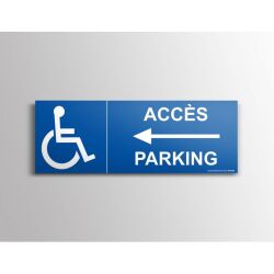 Signalisation - Direction vers parking PMR, flèche à gauche  - 210 x 75 mm - PVC
