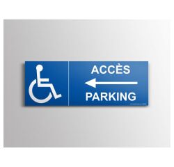 Signalisation - Direction vers parking PMR, flèche à gauche