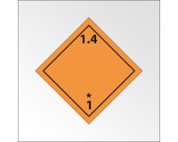 Plaque ADR - Transport Explosifs - Danger classe 1.4    - 250 x 250 mm - PVC