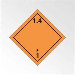 Plaque ADR - Transport Explosifs - Danger classe 1.4    - 100 x 100 mm - Plaque magnétique