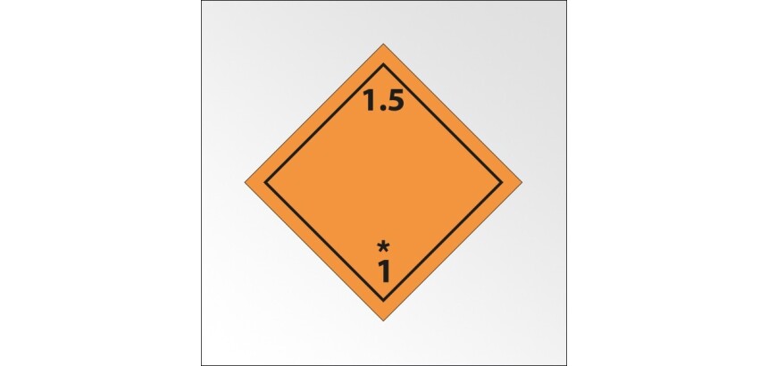 Plaque de Transport ADR - Matières et objets explosifs 1.5