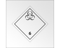 Panneau de transport adr 6 - Matières infectieuses - Norme ADR  - 250 x 250 mm - PVC