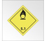 Panneau transport ADR 5.1 - Matières comburantes - Norme ADR  - 300 x 300 mm - Vinyle