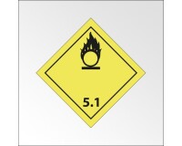 Panneau transport ADR 5.1 - Matières comburantes - Norme ADR  - 150 x 150 mm - PVC