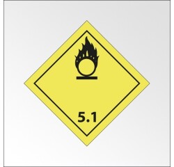 Panneau transport ADR 5.1 - Matières comburantes - Norme ADR  - 100 x 100 mm - Plaque magnétique