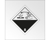 Plaque ADR - Transport Matières corrosives - Danger classe 8  - 300 x 300 mm - PVC