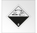 Plaque ADR - Transport Matières corrosives - Danger classe 8  - 100 x 100 mm - Plaque magnétique