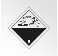 Plaque ADR - Transport Matières corrosives - Danger classe 8  - 100 x 100 mm - Plaque magnétique