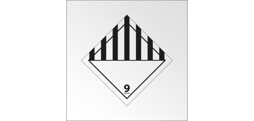 Plaque de transport ADR 9 - Matières et Objets dangereux - Norme ADR  - 100 x 100 mm - Plaque magnétique