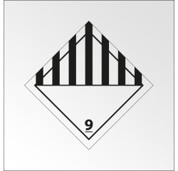 Plaque de transport ADR 9 - Matières et Objets dangereux - Norme ADR  - 250 x 250 mm - Plaque magnétique