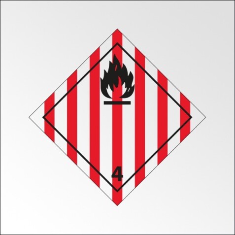 Plaque ADR - Transport Solide inflammable - Danger Classe 4