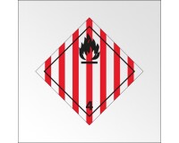 Plaque ADR - Transport Solide inflammable - Danger Classe 4  - 100 x 100 mm - Plaque magnétique