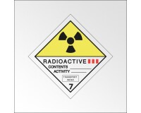 Panneau dangereux - Matières radioactives catégorie III ADR 7  - 250 x 250 mm - PVC