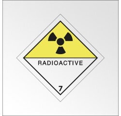 Plaque ADR - Transport Matières radioactives - Danger classe 7  - 150 x 150 mm - Plaque magnétique