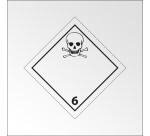 Plaque de Transport ADR 6.1 - Matières Toxiques Danger de mort  - 100 x 100 mm - Plaque magnétique