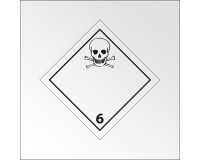 Plaque de Transport ADR 6.1 - Matières Toxiques Danger de mort  - 100 x 100 mm - Plaque magnétique