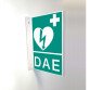 Signalétique DAE en vinyle et support PVC pour fixation murale