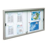Vitrine Coulissante - 750x1400 mm - Aluminium et Fond Magnétique