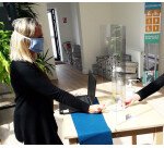 Écran de protection plexiglas – Hygiaphone comptoir adaptable  - Grand