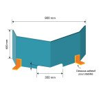 Écran de protection plexiglas – Hygiaphone comptoir adaptable  - Grand