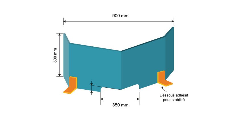 Écran de protection plexiglas – Hygiaphone comptoir adaptable  - Grand