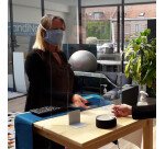 Écran de protection plexiglas – Hygiaphone comptoir adaptable  - Grand