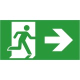 Adhésif - Sortie de secours droite 200x100 mm - Vinyle
