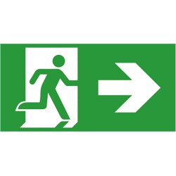 Étiquette - Sortie de secours droite 200x100 mm - Vinyle adhésif