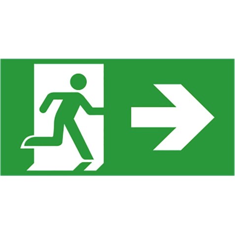 Étiquette - Sortie de secours droite 200x100 mm - Vinyle adhésif
