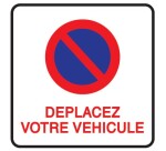 Rouleau d'Étiquettes -Déplacez votre véhicule -75 x 75 mm -250 ex