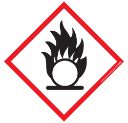 Étiquettes - Matières Comburantes - Vinyle autocollant - 40 x 40 mm  - 50 ex