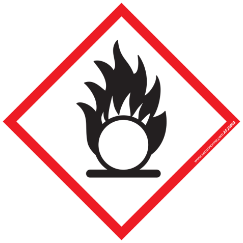 Étiquettes - Matières Comburantes - Vinyle autocollant - 50 ex