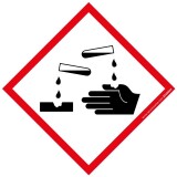Étiquettes adhésives SGH05 - Danger Matières corrosives - Vinyle  - 40 x 40 mm