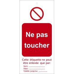 Étiquettes - Ne pas toucher - Polyester Souple - Lot de 10  - 75 x 160 mm