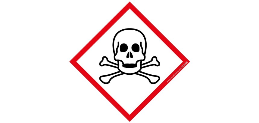 Lot d'étiquettes GHS06 - Matières Toxiques - Vinyle adhésif  - 100 x 100 mm