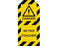 Étiquettes - Danger : Ne pas toucher - Polyester - 10 ex  - 50 x 110 mm