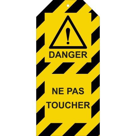 Étiquettes - Danger : Ne pas toucher - Polyester Souple - Lot de10  - 50 x 110 mm