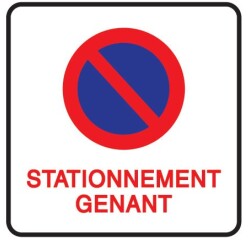 Rouleau d'Étiquettes - Stationnement gênant - 75 x 75 mm - 250 ex