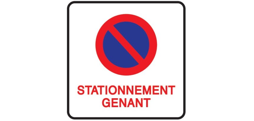 Rouleau d'Étiquettes - Stationnement gênant - 75 x 75 mm - 250 ex