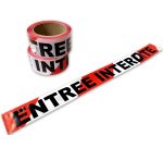 Ruban de chantier - Entrée interdite - Polyéthylène - 100m x 50mm