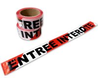 Ruban de chantier - Entrée interdite - Polyéthylène - 100m x 50mm