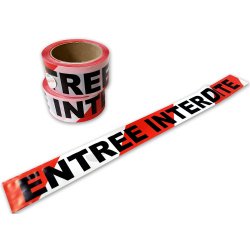 Ruban de chantier - Entrée interdite - Polyéthylène - 100m x 50mm