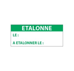Étiquettes contrôle "ÉTALONNÉ LE" - 38 x 16mm - Polymère - 350 ex