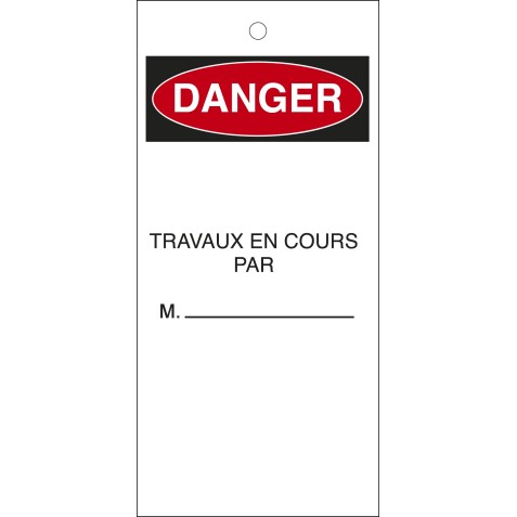 Étiquettes de Condamnation - Travaux en Cours - Polyester Souple - Lot de10  - 75 x 160 mm